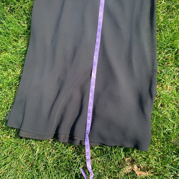 Vintage 90s Y2K Babydoll Empire Waist Maxi Slip Dress Black Chiffon Evening Gown - Picture 15 of 15